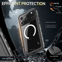 Étui étanche magnétique sous-marin IP68 pour iPhone 17 Pro Max Air 16 Plus 15 Pro 360 étui antichoc complet avec lanière