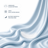 Draps de lit en bambou rafraîchissants 300TC, ultra doux, respirants et hypoallergéniques, vente en gros OEM