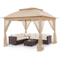 Gazebos à toit souple légers et faciles à monter, gazebos de jardin portables en acier avec moustiquaire, gazebi, tonnelles, pavillons
