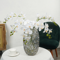 Fleurs artificielles en soie faites à la main, azalées et orchidées blanches, toucher réel, douces, longue durée, style moderne, pour Thanksgiving et Noël