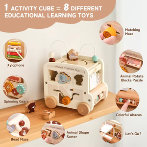 Juguete Educativo de Madera para Niños, Coche Cinco en Uno con Funciones Cruzadas, Envío Directo desde Shopify - Product Image 5