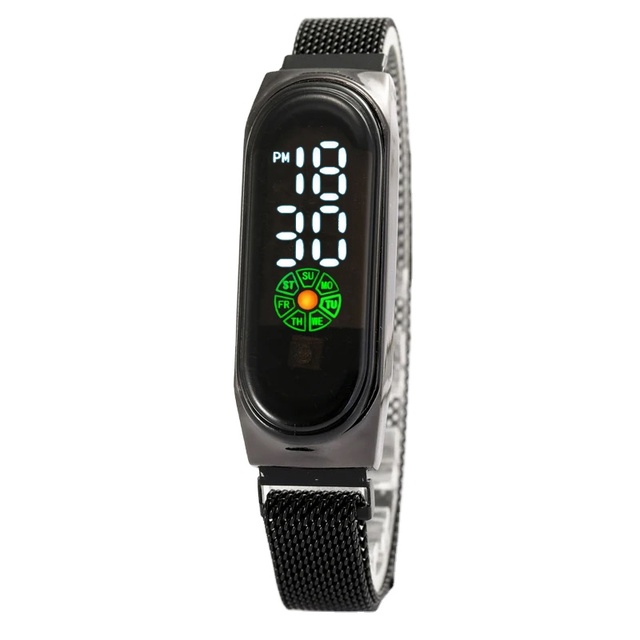 2023 New Mi8 Fashion Student Electronic Watch Milan Magnet Touch Screen LED Display Alloy Oval Unisex Band Digital Watch 20BAR
