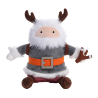 Gnome de Noël en peluche avec bois de renne, tenue d'hiver grise, poupée nain sans visage, décoration de table de Noël, cadeau de fêtes
