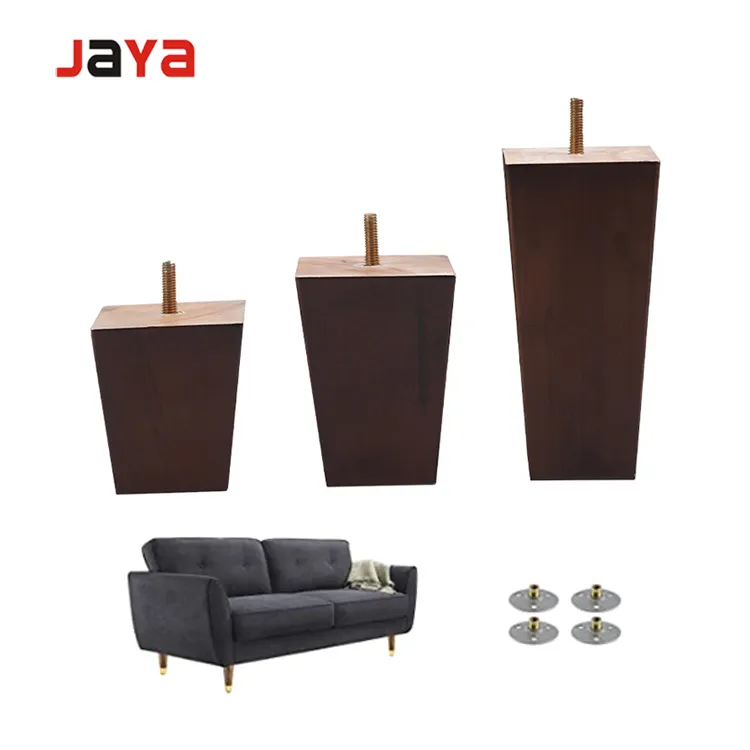 JAYA Meja Kopi Modern Pertengahan Abad Pengganti Lemari Sofa 3 Inci 4 Sofa Persegi Kaki Furnitur Kayu Cokelat