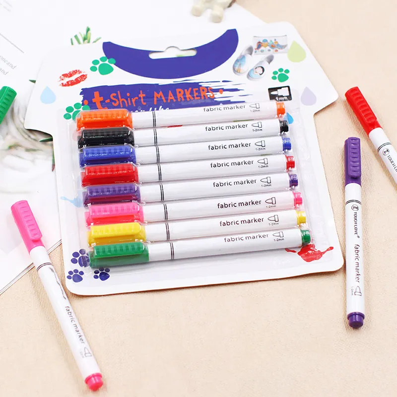 Washable Fabric Markers non toxic Art Fabric Markers Yellow Marker Oil-based Children Marken Pen