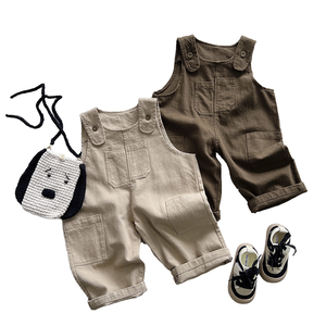 Vente en gros d'hiver pour enfants garçons, salopette décontractée unie en spandex/polyester, toile respirante, <span class=keywords><strong>pantalon</strong></span> <span class=keywords><strong>cargo</strong></span> long - Product Image 1