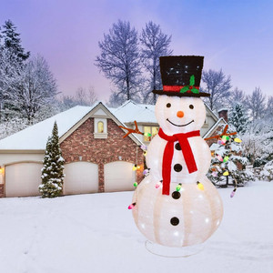 Lumière de décoration extérieure de Noël LED <span class=keywords><strong>Gonflable</strong></span> pliable jardin IP étanche Figurines de fête d'intérieur Bonhomme de neige 3D - Product Image 3