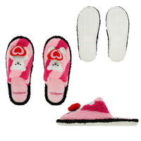 Pantoufles d'intérieur personnalisées mignonnes pour couple, avec semelle extérieure en TPR, pour la Saint-Valentin 2025, motif ours en peluche pour femme, confortables, chaudes et moelleuses