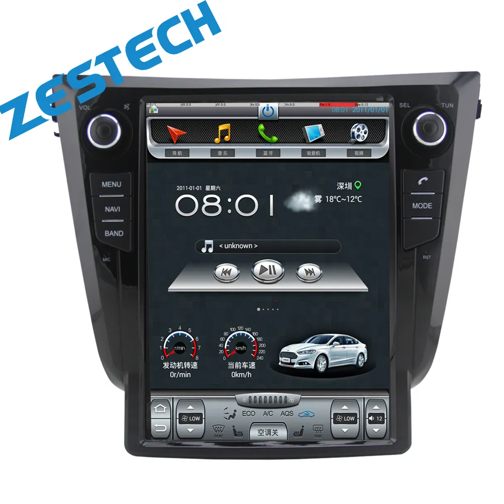 Système autoradio android, WiFi, BT, gps, lecteur multimédia, stéréo, avec commandes AC, écran pour voiture Nissan x-trail, dernier modèle