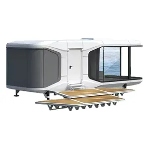 Contenedor portátil moderno de 2 dormitorios hogar Volferda cápsula espacial Casa de hotel prefabricada cabina de oficina de acero móvil