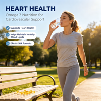 Cápsulas de Aceite de Pescado Omega 3 de Marca Propia, Superalimento, para Adultos, Vitaminas EPA y DHA para la Salud del Cerebro y el Corazón