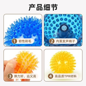 TPR Pet Squeak <b>Ball</b> For <b>Dogs</b> With Sound Durable Teething Toy Medium Large Size Blue Yellow Orange - Product Image 1