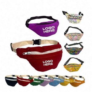 Sac banane en polyester personnalisable en usine pour le voyage, le sport et la course à pied, avec motif brodé, fermeture éclair, prix bas, support inclus - Product Image 1