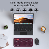 Clavier à ciseaux sans fil ultra mince rechargeable double BT + 2.4G USB clavier silencieux pour Android IOS Windows