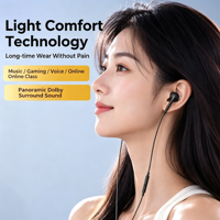 Écouteurs filaires Type-C, casque stéréo surround 3D avec micro, contrôle du volume, faible latence, câble de 1,2 m pour Android, Windows, iOS