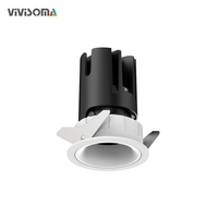 Spot encastré LED COB orientable haute efficacité RS45011 rond 110-120LM/W pour hôtel, bureau, plafonnier