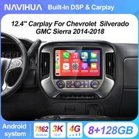 Nuevo Sistema Multimedia para Chevrolet Silverado GMC Sierra 2014-2018, Radio Android para Auto, Unidad Principal, Monitor, Carplay, Navegación