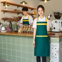 Tabliers de Chef Personnalisés en Coton, Style Bavoir, Sans Manches, Lavables, Durables et Respirants, avec Poches et Conception à la Taille, pour Barista