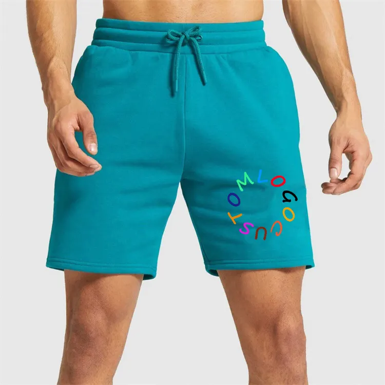 High quality 100% cotton jogger custom printed logo training activewear men's shorts