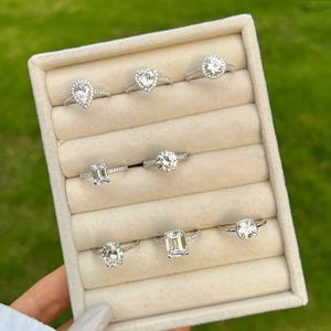 925 кольца из стерлингового серебра унисекс с грушевидной огранкой из бриллиантового драгоценного камня Модный свадебный набор для вечеринок и юбилеев - Product Image 3