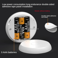 Lampe LED blanche intelligente à télécommande pour armoire, alimentée par piles, veilleuse à intensité variable pour cuisine, placard, couloir, escalier