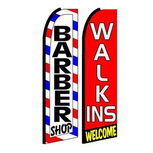 批发定制户外广告飞扬沙滩旗帜横幅促销羽毛旗理发店理发户外 - Product Image 3