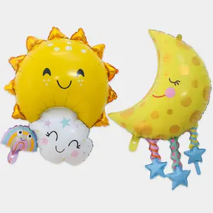 Cartoon aufblasbare Folie Luftballons Kinder Geschenk Lächeln Regenbogen Sonne Wolke Luftballon Geburtstags feier Dekoration Stern Mond Balon