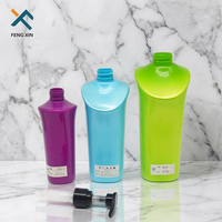 Botol sampo cuci badan plastik Hotel berkelas, botol sampo dengan pompa, 270ml 500ml 700ml Logo kustom kosong