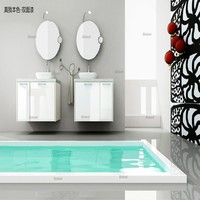 Meuble-lavabo mural de luxe, moderne et élégant, de designer italien pour hôtel, villa et appartement