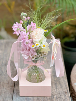 Vase en verre nordique créatif, vase transparent, petite bouteille en verre décorative pour la maison, style frais et épuré
