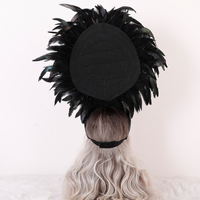 Accessoire de cheveux luxueux en plumes moelleuses avec des strass en forme d'étoile pour les défilés de samba, les carnavals, les festivals et les fêtes