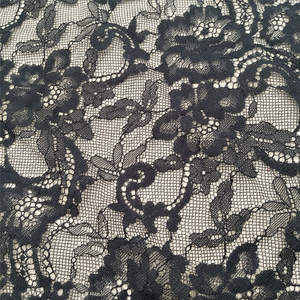 Dentelle à franges en nylon noir 100% style français, dentelle à franges en maille tricotée, ruban en dentelle à franges en nylon pour robes de mariée - Product Image 4