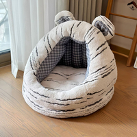 Lit rond pour chien et chat de luxe, éco-responsable, doux pour la peau, nouvellement conçu, avec chaleur hivernale pour les animaux de compagnie