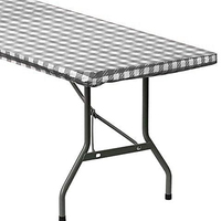 100% PVC étanche à l'huile extérieur ménage écologique flanelle vinyle élastique couverture de table pique-nique nappe