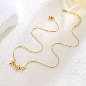 สร้อยคอสแตนเลสตัวอักษรนำโชคสำหรับผู้หญิงแบบมินิมอลสร้อยคอทองของขวัญสำหรับเพื่อนที่ดีที่สุดเครื่องประดับสร้อยคออัจฉริยะ - Product Image 3