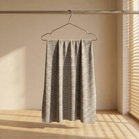 Tissu en molleton rayé R/T/SPX, gris et blanc, tricoté respirant à rayures horizontales pour sweats à capuche, sweat-shirts et vêtements décontractés