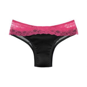 Ensemble de culottes string taille haute en Lycra pour femme, sexy, en dentelle brodée, sans couture, respirant, ultra-fin, tricoté uni - Product Image 1