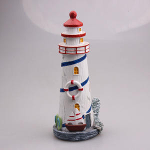 Mediterrane 20Cm Hars Vuurtoren Ornament Voor Aquaria <span class=keywords><strong>Aquarium</strong></span> Decoratie Met Licht Voor Woonkamer Home Decor Accessoire - Product Image 3