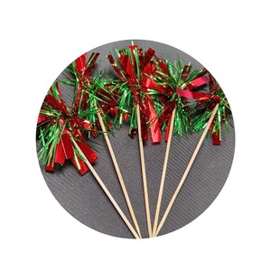 5 pezzi di natale in stile Tinsel Foil fuochi d'artificio Toppers torta Tinsel Toppers decorazione per festa di laurea di nozze di compleanno - Product Image 1