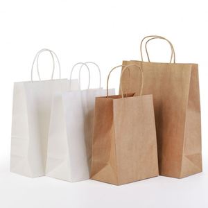 Sacs en papier kraft personnalisés avec logo imprimé, sacs de shopping en papier avec poignée - Product Image 5