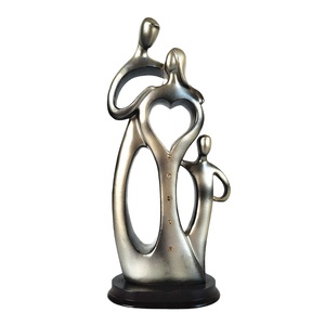 Escultura Familiar <span class=keywords><strong>de</strong></span> 3 Personas, Estatua Abstracta <span class=keywords><strong>de</strong></span> Resina, Figura <span class=keywords><strong>de</strong></span> Padres e Hijo, Arte - Product Image 1