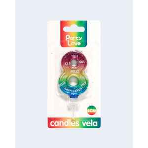 Party Love <b>Candles</b> Number 8 Multicolor 6Cm Birthday Cake Decorations - Product Image 2