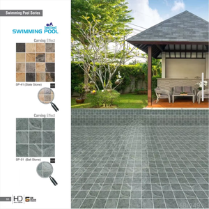 Azulejos de Cerámica para Piscina, Diseño Moderno, Acabado Brillante, Antibacterianos, 7.5mm y 300x300mm de Grosor, Mosaico para Piscina Exterior - Product Image 3