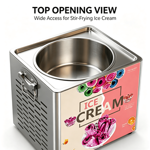 เครื่องทำไอศกรีมม้วนแบบเย็น รุ่นตั้งโต๊ะ สแตนเลส พร้อมคอมเพรสเซอร์ - Product Image 4