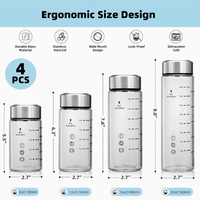 Bouteille à jus multifonctionnelle en verre borosilicate, tasse à thé aux fruits avec couvercle anti-fuite, récipient de stockage pour boissons au réfrigérateur