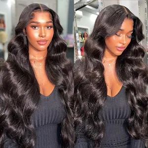 Glueless Body Wave Lace Front Wig Pre Pluck Virgin Human Hair Wigs Preplucked Transparent Lace Closure Wigs For Women