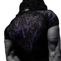 T-shirt de compression pour homme Xiangyu, imprimé gothique, polyester et élasthanne, 180 g/m², 220 g/m², pour la musculation, la gym et le fitness