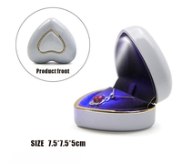 Boîte à bijoux créative à bordure dorée LED en forme de coeur Boîte d'emballage pour bague de proposition collier bijoux Saint Valentin