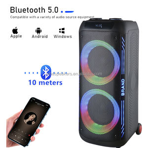 Nouvelle enceinte sans fil en gros, enceinte puissante avec basses profondes, microphone extérieur, double 8 pouces, RGB 40W, enceinte portable avec microphone - Product Image 3