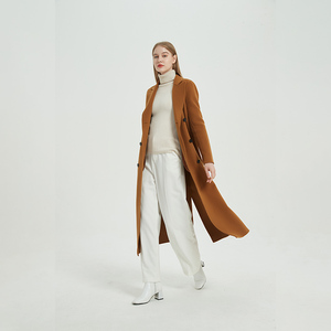 Jtfur Elegant Factory Direct <strong>Sale</strong> <strong>Ladies</strong> Woolen Jacket <strong>Camel</strong> Custom Long Wool <strong>Coat</strong> for Women - Product Image 4